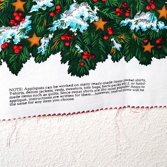 Vintage Christmas Star Dust Appliqués Fabric Panel By Cranston Print Works - Picture 15 of 16